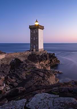 Lighthouse on Rocky Coast