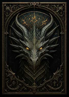 Infernal Dragon Head – Gothic Demon Beast Poster