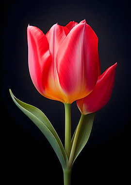 Red Tulip Closeup