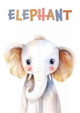 Cute Elephant Animal Nursery