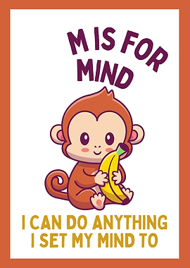Monkey Mind Alphabet Poster