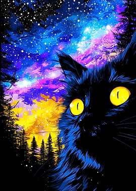 Cat in the Night Sky