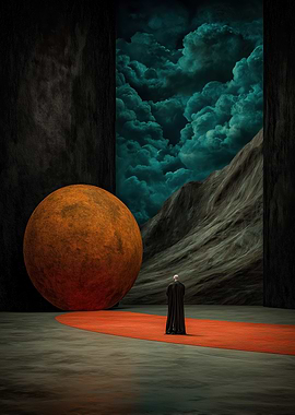 Surreal Landscape with Figure