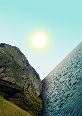A Surreal Dialogue Between Mountain and Sea