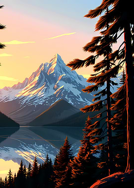 Mountain Lake Sunset