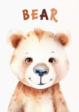 Cute Watercolor Bear Nursery