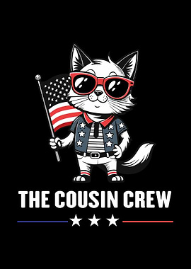 Patriotic Cat with American Flag