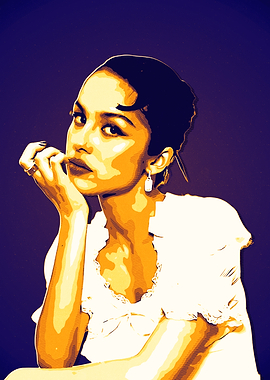 Woman in Yellow and White