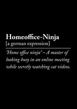Homeoffice Ninja Funny German Definition Office Jokes