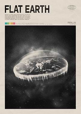 Flat Earth Vintage Poster