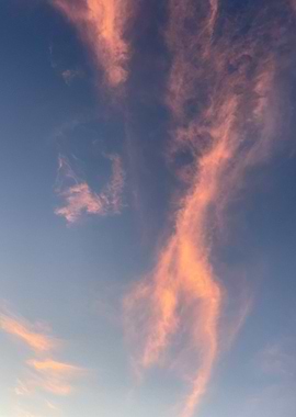 Pink Clouds in Blue Sky
