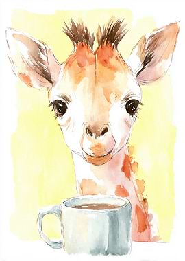 Giraffe with Coffee
