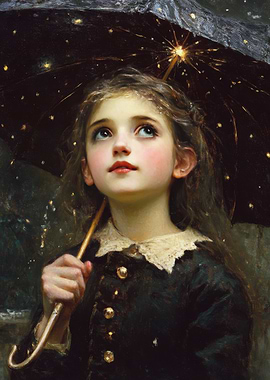 Girl with Starry Umbrella