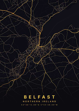 Belfast Northern Ireland City Map