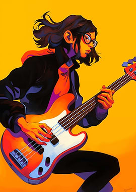 Bass Guitarist Illustration