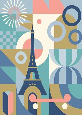 Eiffel Tower Abstract Art