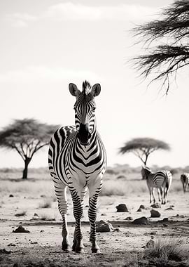 Zebra in Black and White