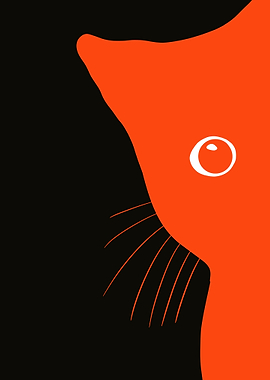 Orange Cat Silhouette