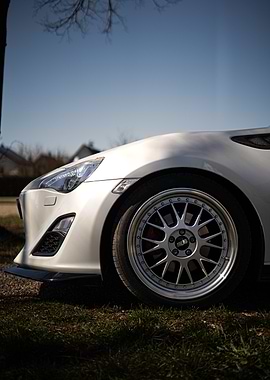 White Sports Car Close-Up