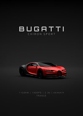 Bugatti Chiron Sport - Red Front - Specs