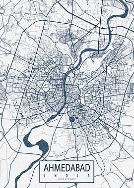Ahmedabad City Map India Coastal