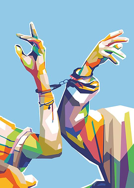 Chained Hands Pop Art