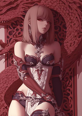 Anime Girl with Dragon