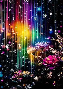 Rainbow Snowflakes & Flowers