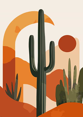 Desert Cactus Art Print