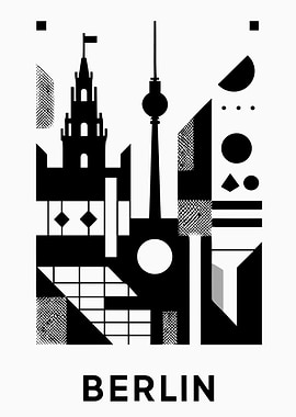 Berlin Skyline Art Print