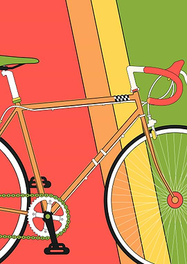 Retro Bicycle Illustration Colorful