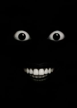 Laughing in the Dark Meme Poster – Creepy Eyes and Teeth