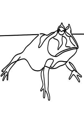 One Line Pacman Frog Art