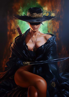 Mysterious Woman with Sword