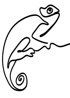 Chameleon Line Art