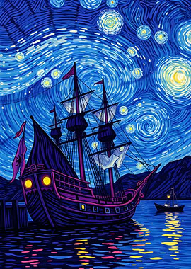 Starry Night Ship