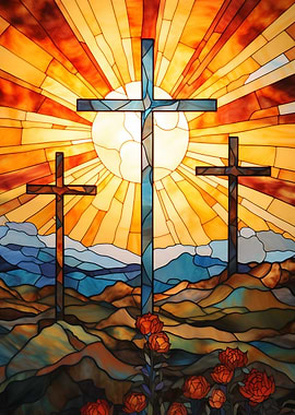 Stained Glass Crucifixes