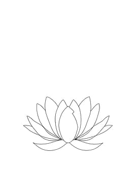 Lotus Flower Minimalist Line Art