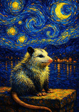 Opossum Starry Night