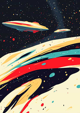 Spacecraft in Cosmic Swirl