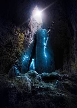 Mystical Sword in Cave