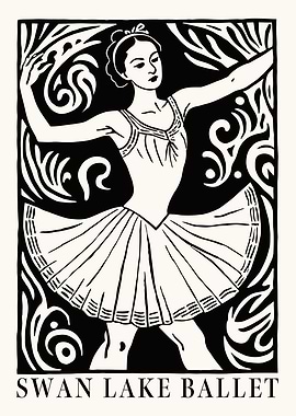 Swan Lake Ballet Illustration