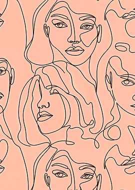 Line Art Female Faces