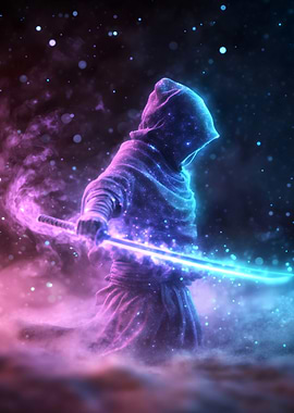 Neon Samurai Warrior