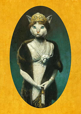 Glamorous Cat Lady On Gold