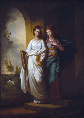 Two Women in Classical Dress
