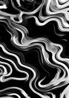 Abstract Black and White Waves