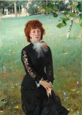 Woman in Black Dress