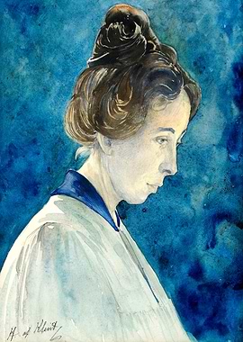 Watercolor Portrait of a Woman by hilma af klint