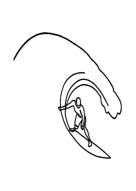Surfer Line Art